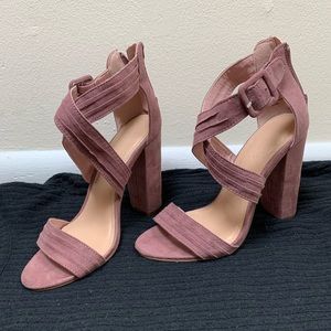 Pinkish/Purple Strapped Heels: WORN ONCE